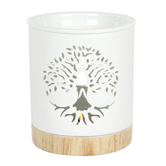 White Tree of Life Cut Out Oil Burner - Scents & Gifts UK