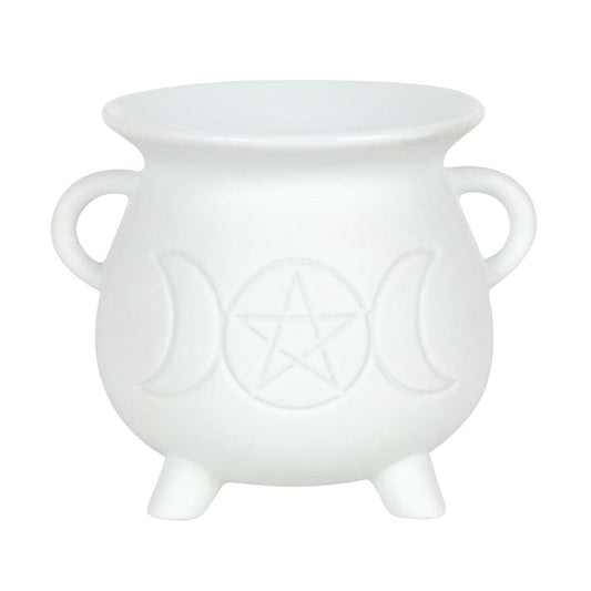 White Triple Moon Cauldron Oil Burner - Scents & Gifts UK