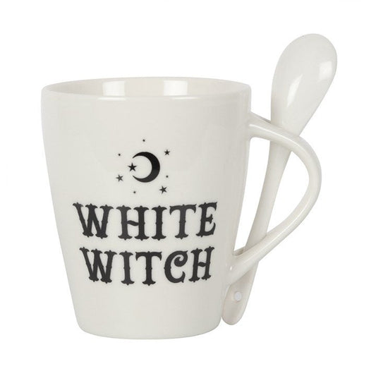 White Witch Mug and Spoon Set - Scents & Gifts UK