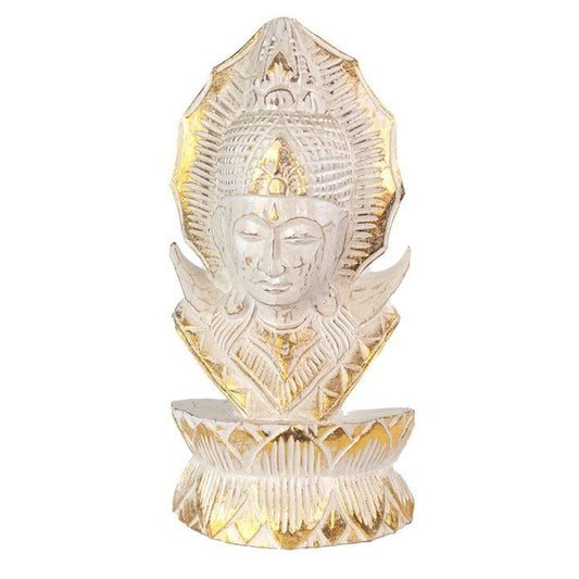 Whitewash Albasia Wood Thai Buddha - Scents & Gifts UK