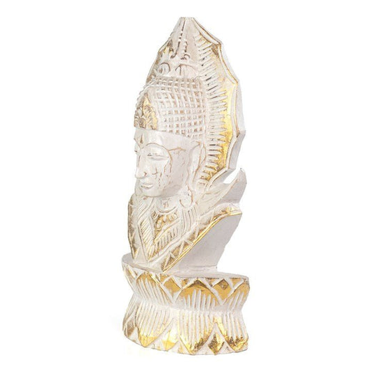Whitewash Albasia Wood Thai Buddha - Scents & Gifts UK