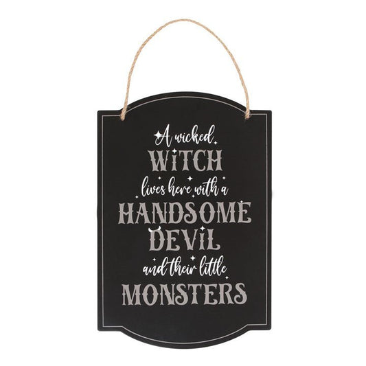 Wicked Witch Family Hanging Sign - Scents & Gifts UK