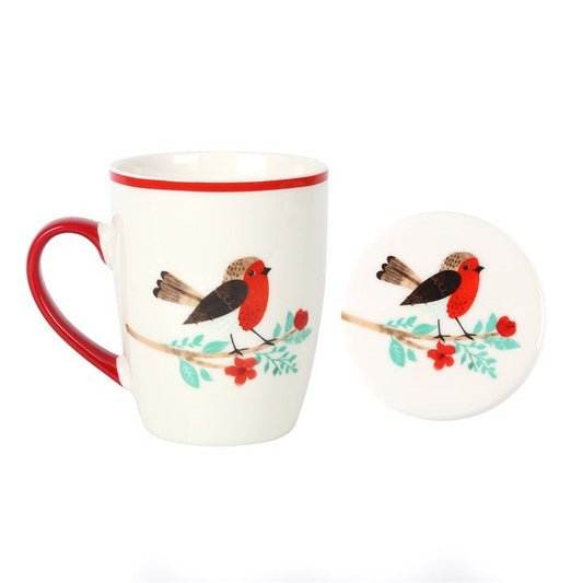 Winter Robin Mug and Coaster Set - Scents & Gifts UK
