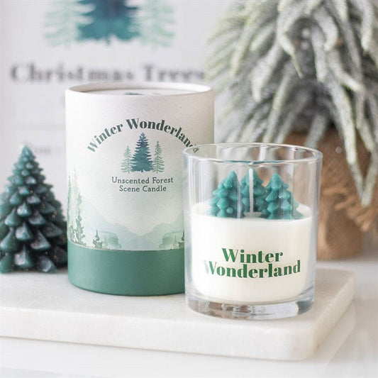 Winter Wonderland Candle with Tree Scene - Scents & Gifts UK