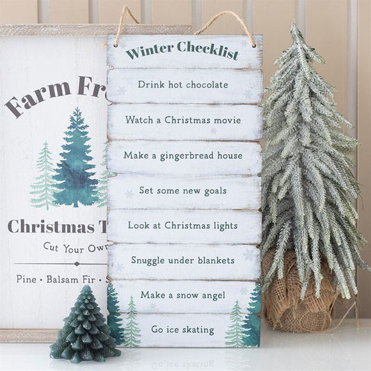 Winter Wonderland Checklist Hanging Sign - Scents & Gifts UK