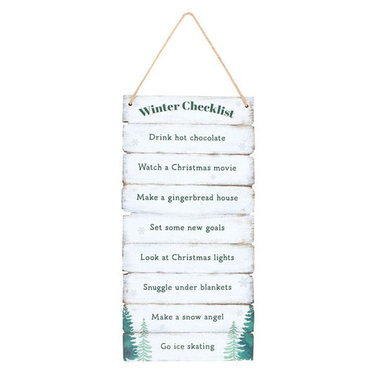 Winter Wonderland Checklist Hanging Sign - Scents & Gifts UK