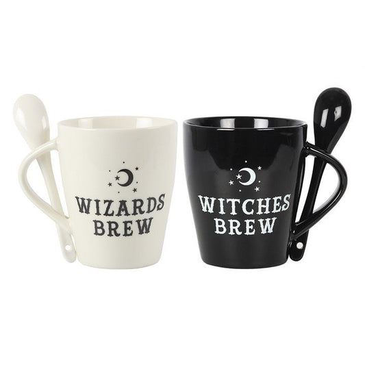 Witch and Wizard Couples Mug and Spoon Set - Scents & Gifts UK