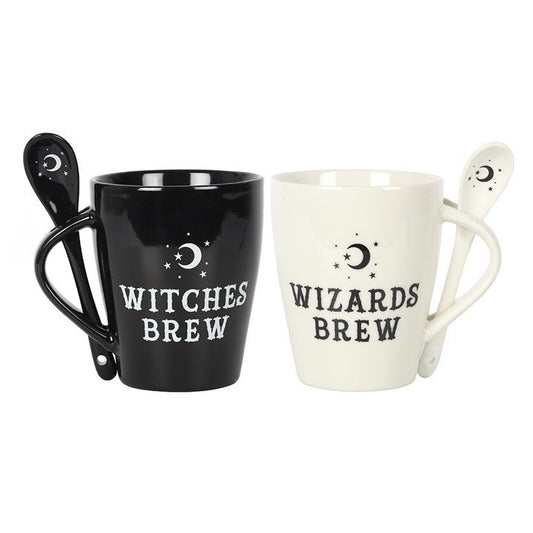 Witch and Wizard Couples Mug and Spoon Set - Scents & Gifts UK