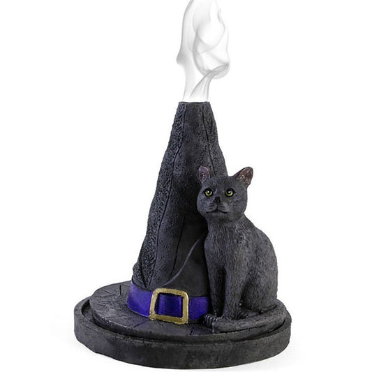 Witch Hat With Cat Incense Cone Holder - Scents & Gifts UK