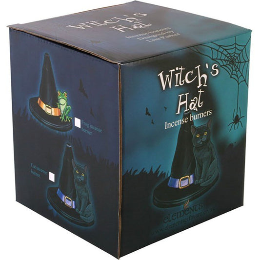 Witch Hat With Cat Incense Cone Holder - Scents & Gifts UK