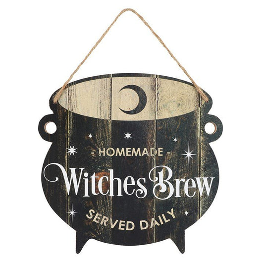 Witches Brew Cauldron MDF Hanging Sign - Scents & Gifts UK