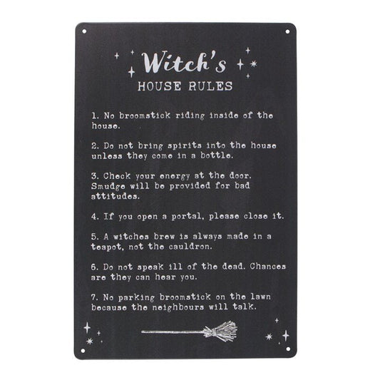 Witch's House Rules Metal Sign - Scents & Gifts UK