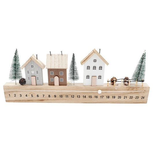 Wooden House Advent Calendar with Trees - Scents & Gifts UK