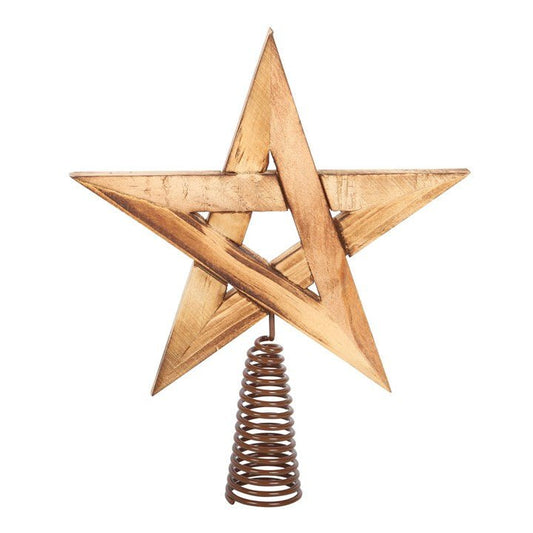 Wooden Pentagram Tree Topper - Scents & Gifts UK