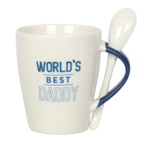 World's Best Daddy Ceramic Mug and Spoon Set - Scents & Gifts UK