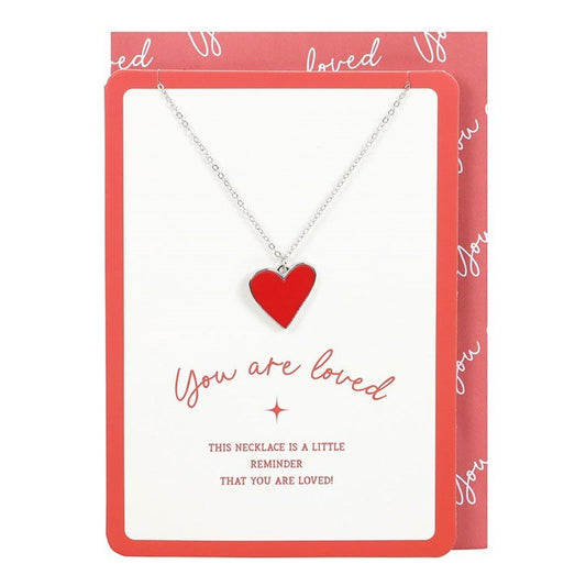 You Are Loved Heart Pendant Necklace Card - Scents & Gifts UK
