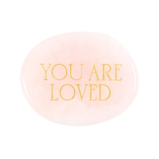 You Are Loved Rose Quartz Crystal Palm Stone - Scents & Gifts UK