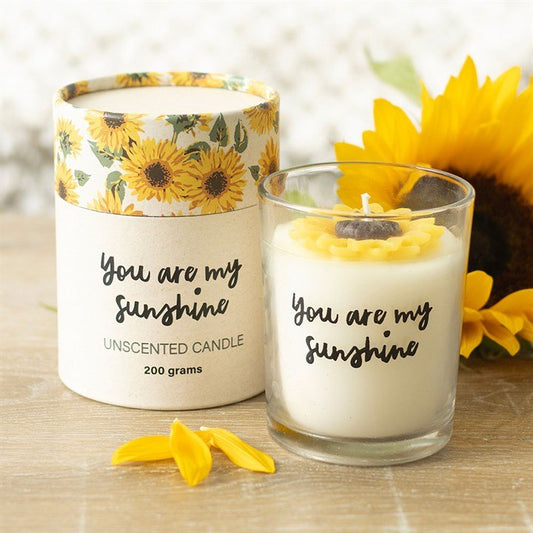You Are My Sunshine Candle with 3D Sunflower - Scents & Gifts UK