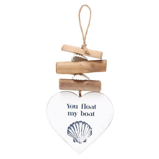 You Float My Boat Driftwood Heart Sign - Scents & Gifts UK