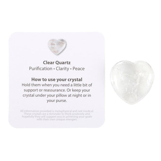 You Rock Clear Quartz Crystal Heart in a Bag - Scents & Gifts UK